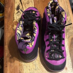 Purple and Black Sneakers with Patterned Interior